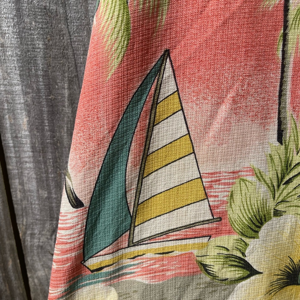 Tommy Bahama Coral and Green Tropical Midi Dress - Picture 5 of 8